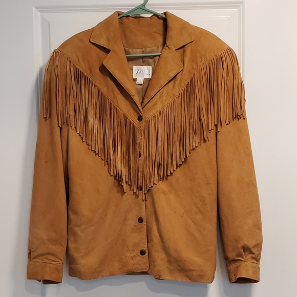 VAKKO Jacket Suede Leather Boho Fringe - Picture 8 of 8